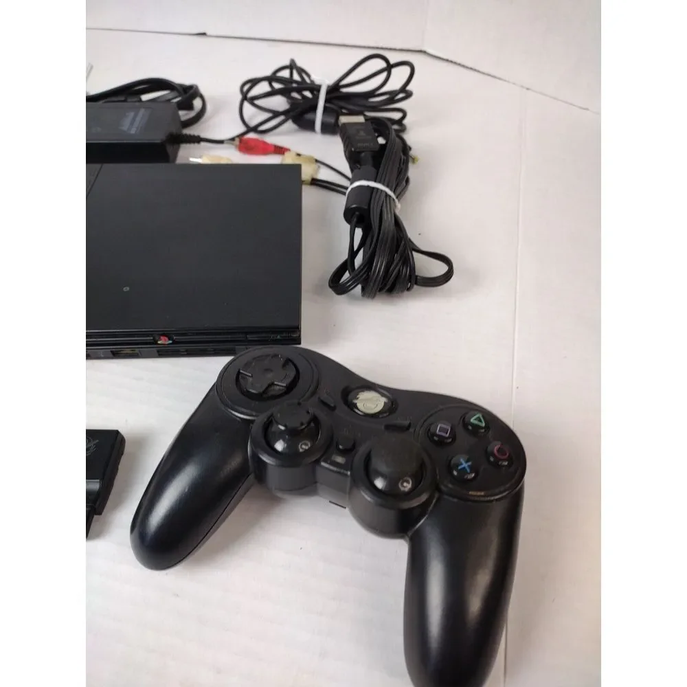 Sony Black Gaming Console with Controller